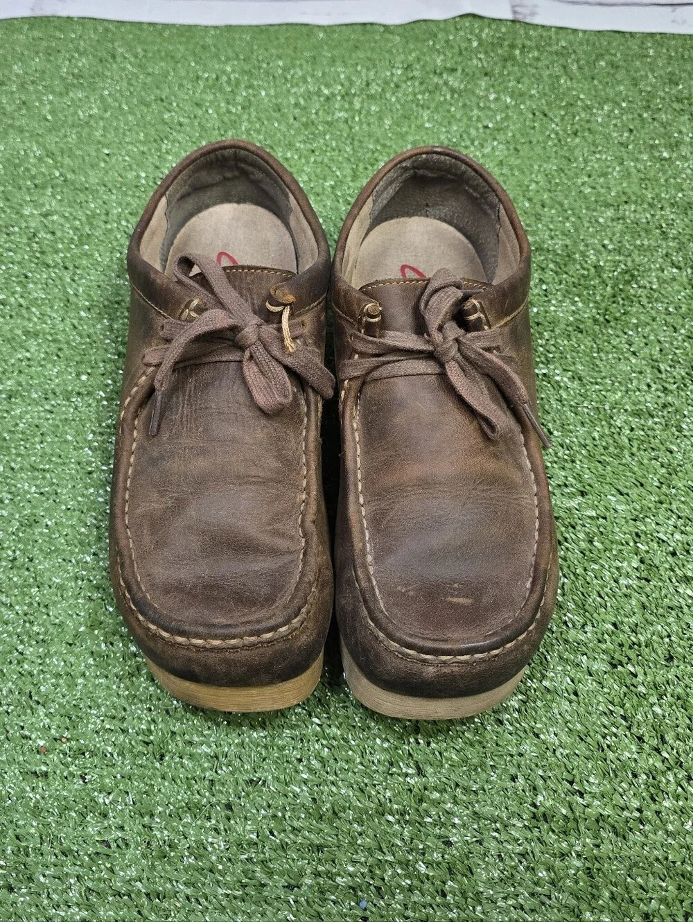 Clarks Classic Wallabee EVO Stinson Beeswax Leather Gum Sole Moc Toe Loafers Sz9